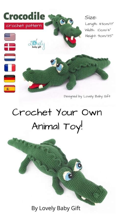 Amigurumi Pattern To Crochet Alligator Toy Crocodile Crochet Pattern