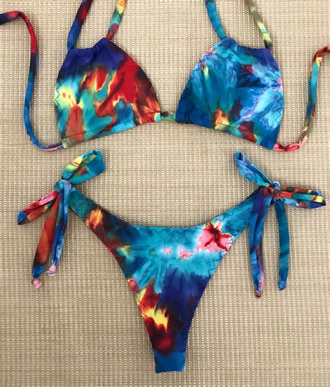 Tie Dye Handmade Swimsuit Bikini Nanibikini Gmail To Order Tie Dye Bikini Bikini Set Thong
