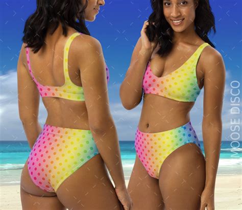 Lgbt Rainbow Polka Dot Bikini Pride Swimsuit Bright Mardi Etsy