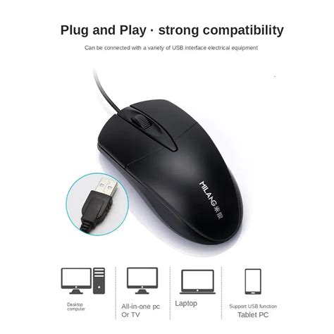 Usb Проводная Бесшумная оптическая игровая мышь 1200 Dpi для ноутбука ...