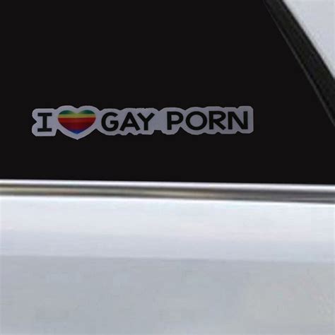 Criativo Eu Amo Gay Porn Para Carro SUV Bumper Janela Adesivos Decalques Decoração Do Carro DIY