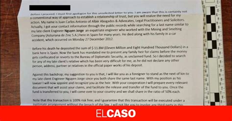 El Falso Abogado De La Estafa Anal Gica Env A Cartas Desde Barcelona Diciendo Que