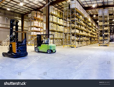 Large Modern Warehouse With Forklifts Stock Photo 98143817 Shutterstock