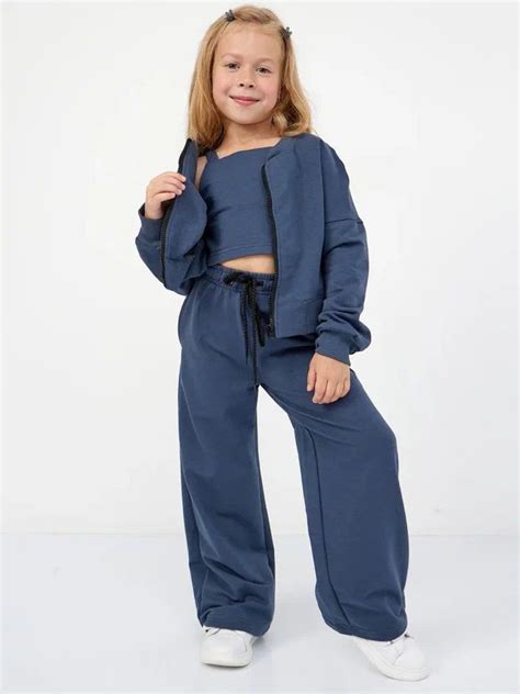 Костюм спортивный Девочки Вечерний/праздничный темно-серый, размер 38 ...