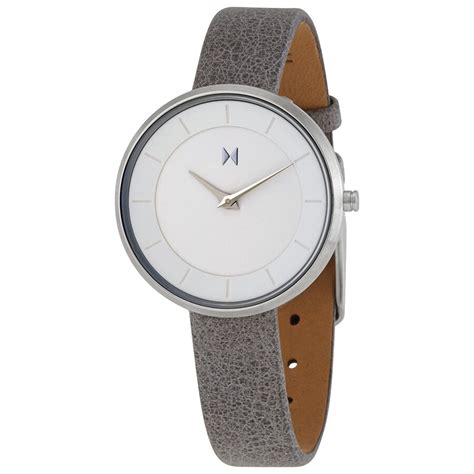 Mvmt Mod Quartz White Dial Grey Leather Ladies Watch Fb01 Sgr 7613272329408 Watches Mod