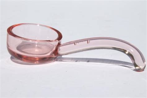 Vintage Pink Depression Glass Sauce Ladle Or Mayonnaise Spoon