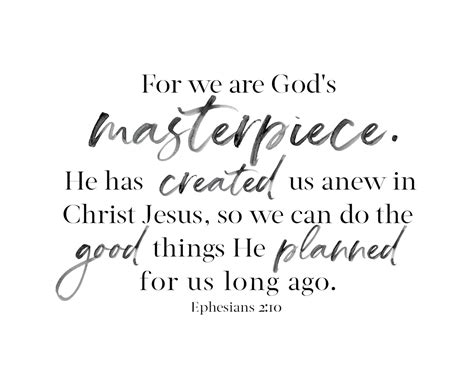 Bible Verse Printable, Ephesians 2:10, God's Masterpiece, Bible Verse ...