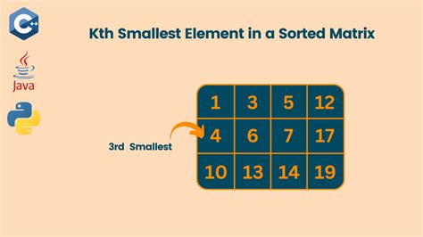 Find Kth Smallest Element In A Sorted Matrix With Code