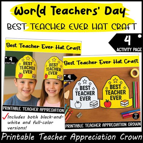 teacher  hat craft printable teacher appreciation crown