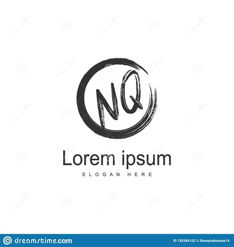 Initial Nq Logo Template With Modern Frame Minimalist Nq Letter Logo