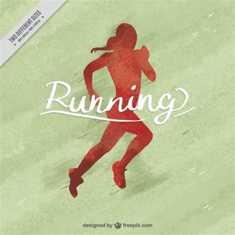 Free Vector Watercolor Background Of Red Woman Running Silhouette