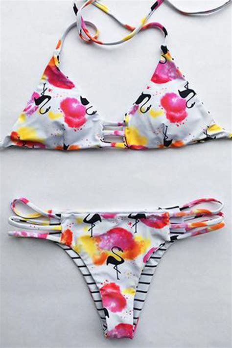 Set The World On Fire Flamingo Bikini Set
