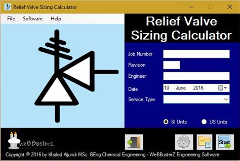 Pressure Relief Valve Sizing Calculator By Webbusterz Engineering