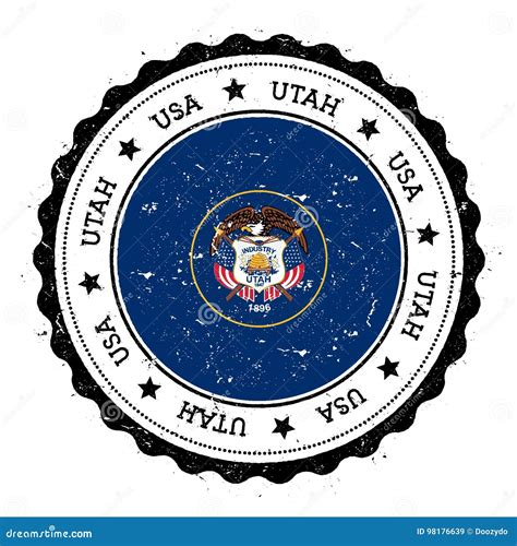 Utah flag badge. stock vector. Illustration of departure - 98176639