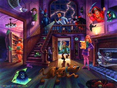 Look,. It Moves.! — The Scooby Doo gang finding clues and monsters.