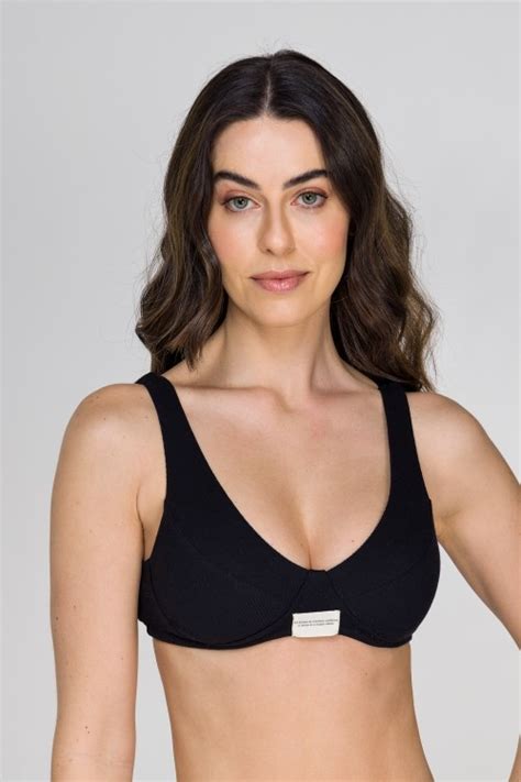 Sutiã Top sem Aro e sem Bojo em Algodão Canelado Canvas Preto Jescri Lingerie de qualidade e