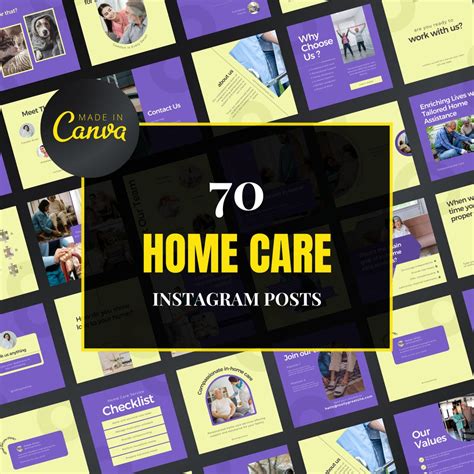 Home Care Service Canva Template Instagram Post Templates For Home Care Service Home Care