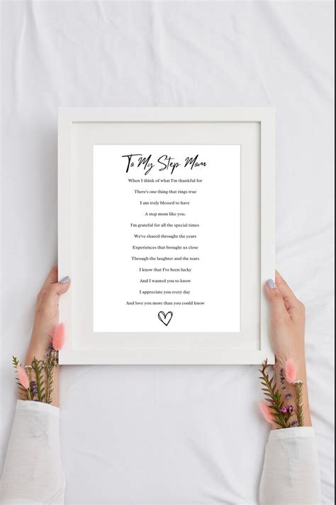 Stepmom Poem Printable T For Stepmother For Stepmom Birthday Wedding