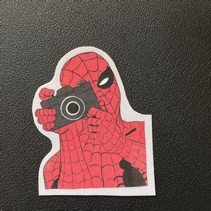 Spider Man With Camera Sticker Sticker Etsy