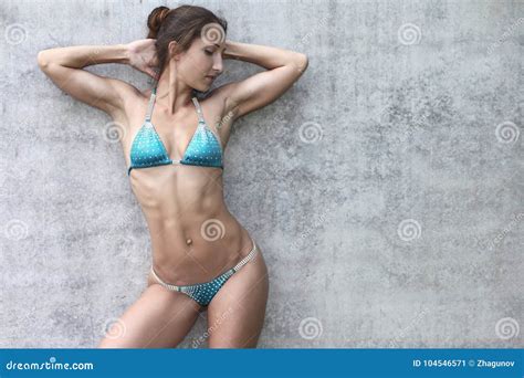 Athletic Girl In A Bikini Stock Image Image Of Isolated