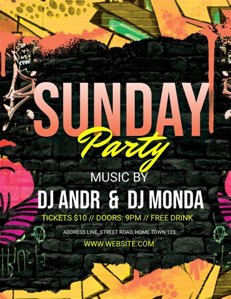 Sunday Party Flyer Template Postermywall