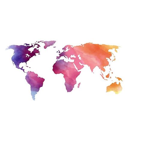 Watercolor World Map Poster at PaintingValley.com | Explore collection ...