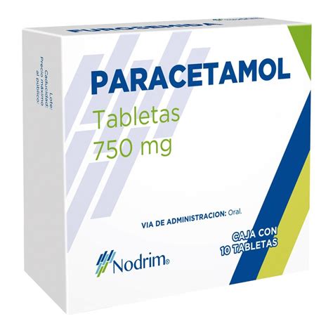 Nodrim Paracetamol 750 Mg Con 10 Tabletas Farmacia Soriana