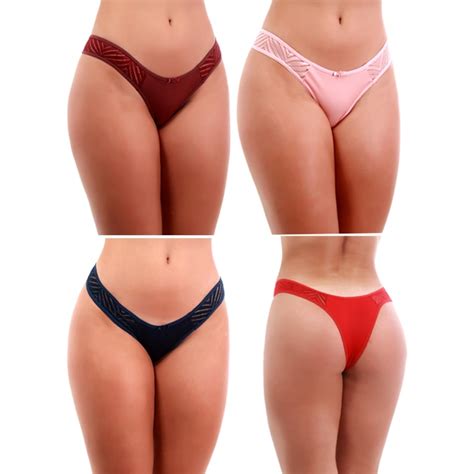5 Calcinhas Tanga Fio Dental Calcinha Sexy ViDa Store Lingerie Feminina
