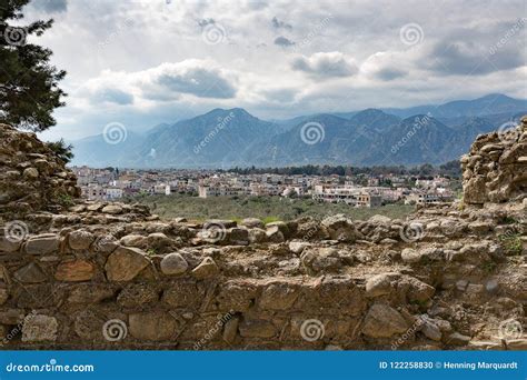 View of the Modern City of Sparta Over the Remains of the Ancient City ...