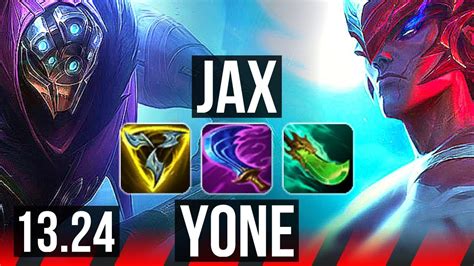 Jax Vs Yone Top Solo Kills Godlike Na Master