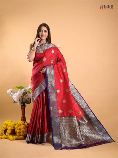 Soft Banarasi Silk Saree With Zari Weaving Work 6 3 M With Blouse Piece At Rs 1500 In Surat