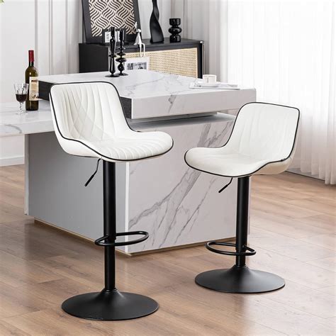 Amazon YOUTASTE Modern Bar Stools Set Of 2 Adjustable Barstools