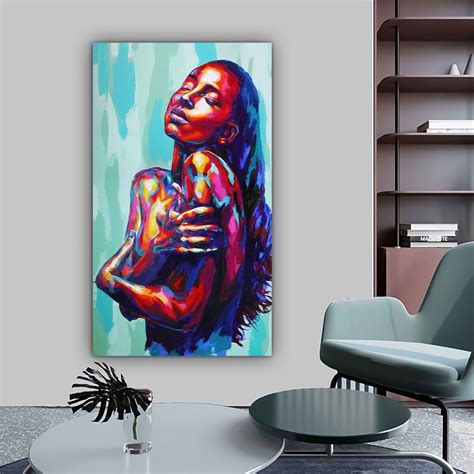 Erotic Nude Canvas Sensual Art Print Erotic Nudity Wall Art Sexy Body Decor Ethnic Woman