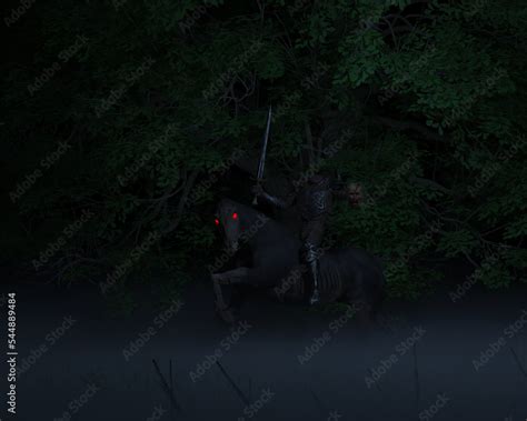 3d Illustration Of The Dullahan The Headless Horseman Of Irish Myth
