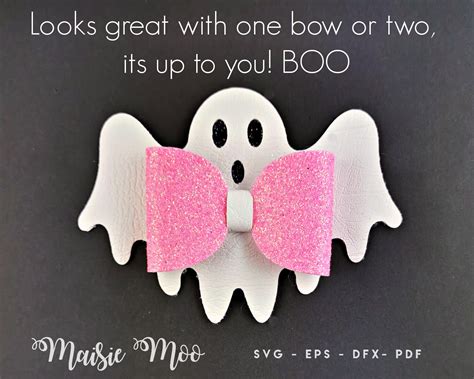 Halloween Ghost Bow Svg Halloween Bow Template Ghost Hair Etsy