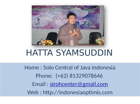 Pptx Profile Of Hatta Syamsuddin Dokumen Tips