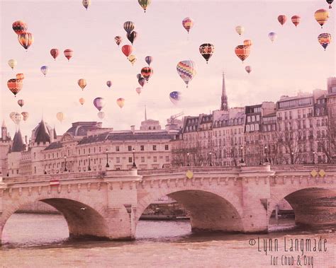 Hot Air Balloon Nursery Paris Nursery Print X Whimsical Wall Art Pink Girl Room Decor X
