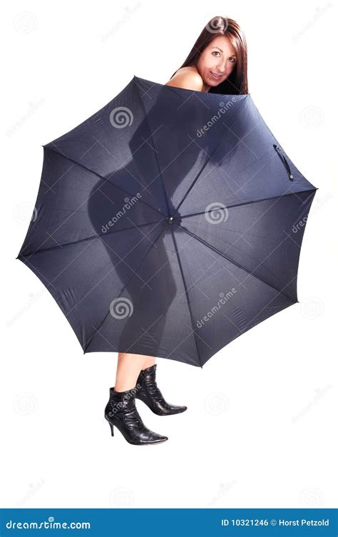 Nude Woman With Open Umbrella Stock Photo Image Of Cute Legs 10321246