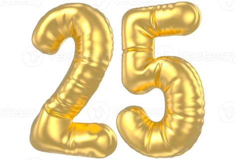 3d Gold Number 25 Rendering 41280475 Png