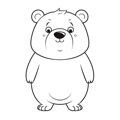 Premium Photo A Black And White Drawing Of A Bear Standing Up