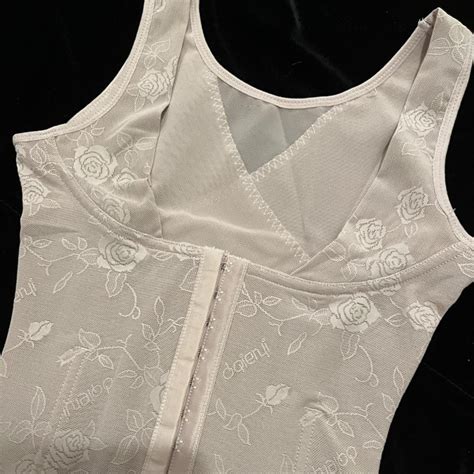 Vintage Nude Embroidered Floral Underbust Corset Depop