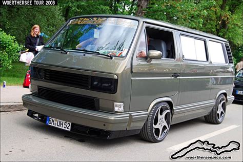 Lowered Grey Vw T3 At The Wörthersee Tour 2008 Volkswagen Transporter Volkswagen Minibus