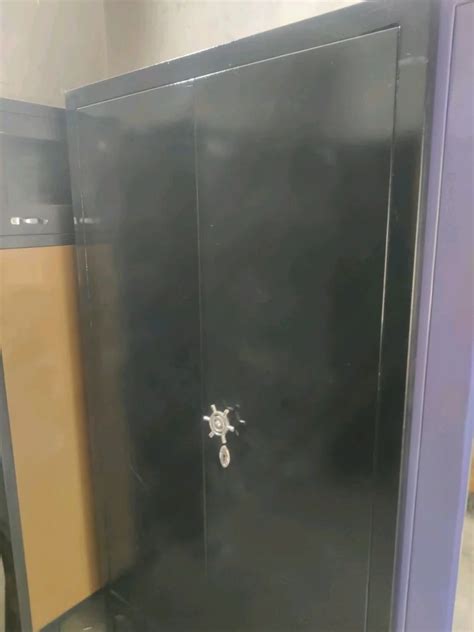 Door With Locker Feet Black Steel Almirah Shelves At