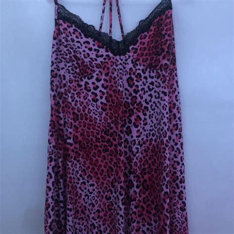 Hot Pink Mcbling Sleep Slip With Lace Trim Depop