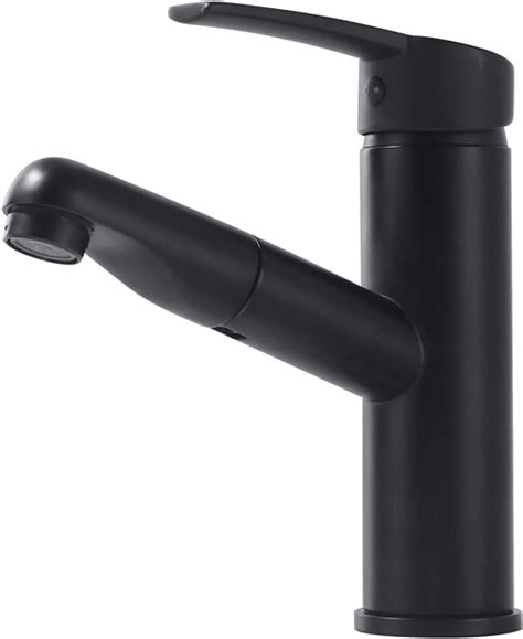 Bathroom Sink Faucet With Sprayer Single Hole Hot And Cold Water Mixer Tap Rotatable Stainless