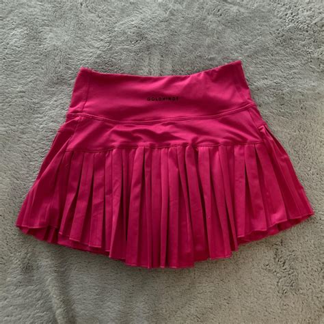 Gold Hinge Hot Pink Pleated Tennis Skirt Depop