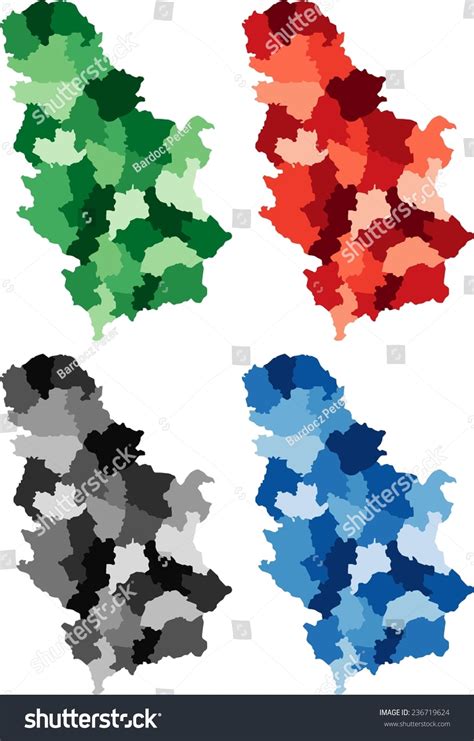 Highly Detailed Serbia Political Map Four 库存矢量图（免版税）236719624