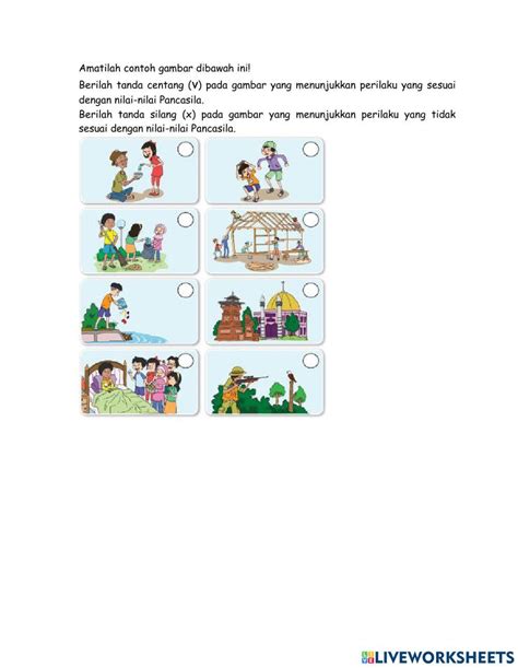 Penerapan Pancasila Activity Live Worksheets