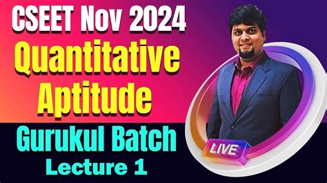 Free Cseet Quantitative Aptitude Gurukul Video Lectures Lecture