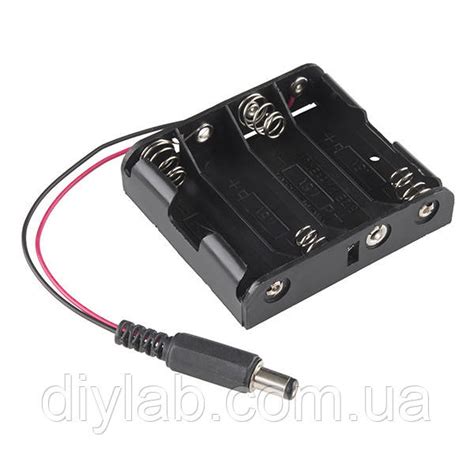 Купить Держатель (Холдер) для 4-x батареек типа АА с штекером DC 5,5x2 ...